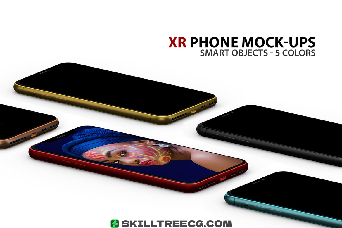 XR Phone Mock-ups with Smart Objects（759626）-技能树